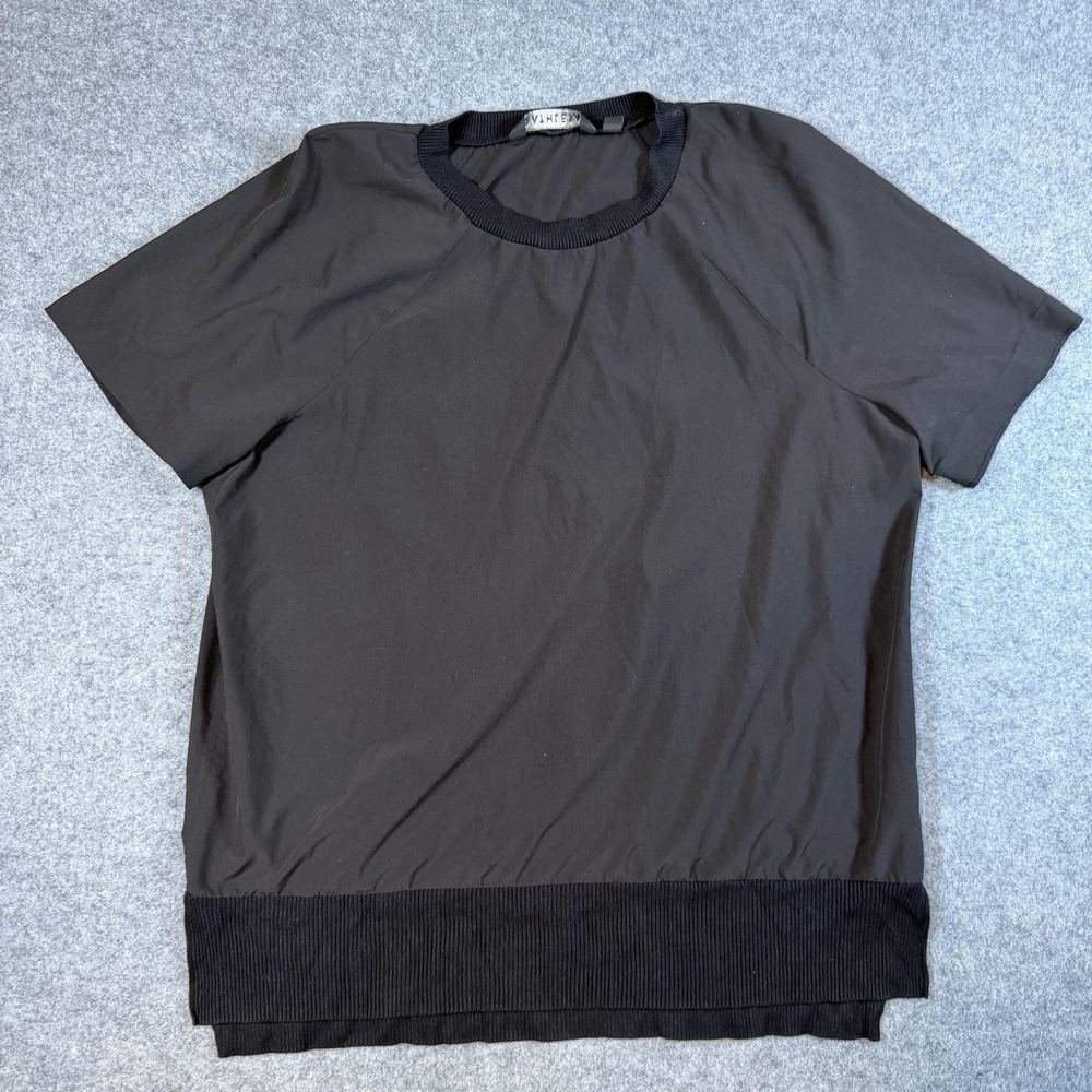 Athleta Shirt Womens Small Black Short Sleeve Crew Neck Stretch Athletic Top